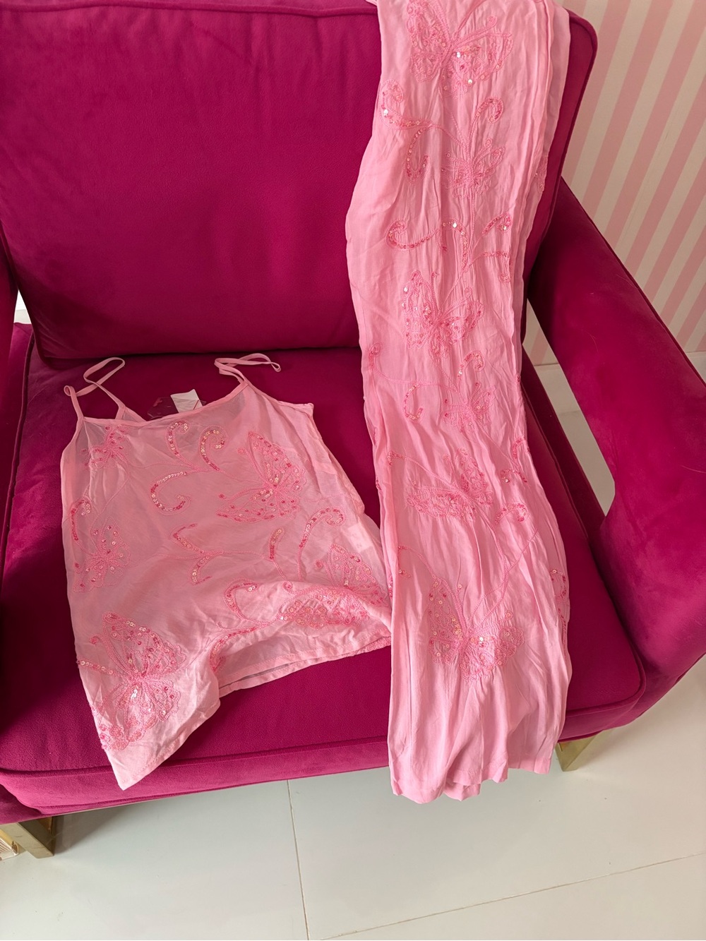 Sonia Trussardi Sept 2 piece sequined set pink.